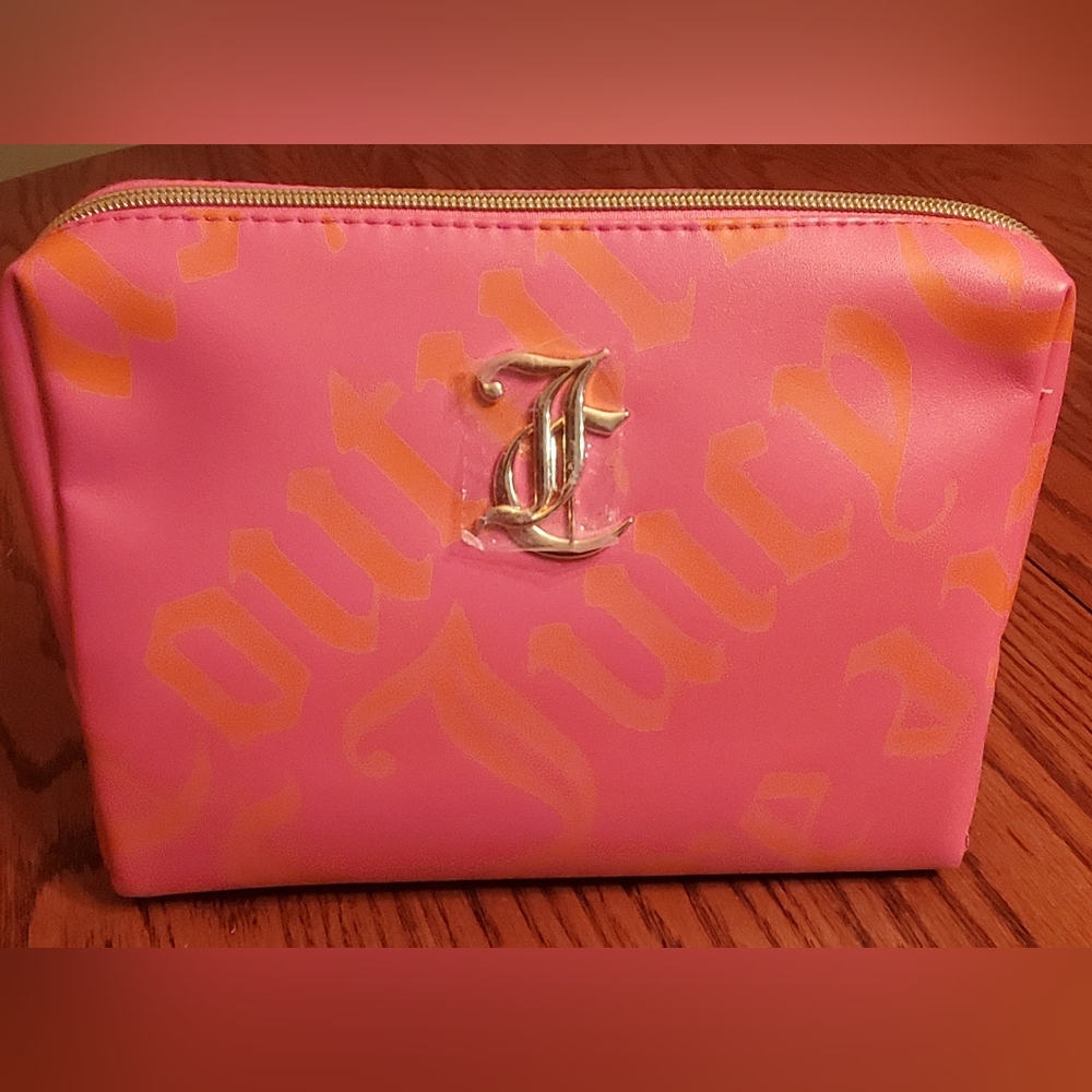 Juicy Couture Print Cosmetic Bag - Pink and Orange